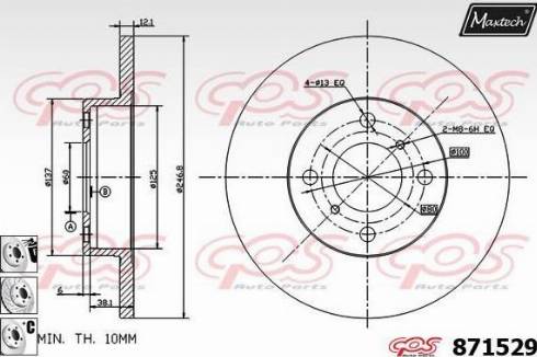 Maxtech 871529.6880 - Bremžu diski www.autospares.lv