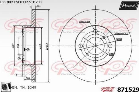 Maxtech 871529.0060 - Bremžu diski www.autospares.lv