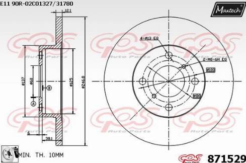 Maxtech 871529.0080 - Bremžu diski www.autospares.lv