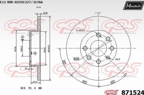 Maxtech 871524.0000 - Brake Disc www.autospares.lv