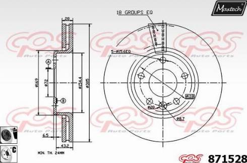 Maxtech 871528.6060 - Brake Disc www.autospares.lv