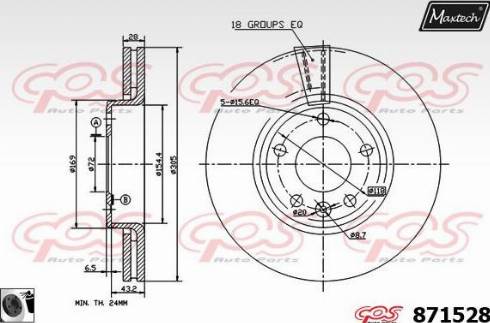 Maxtech 871528.0060 - Brake Disc www.autospares.lv