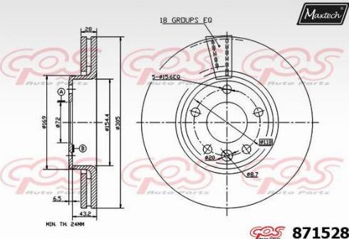 Maxtech 871528.0000 - Bremžu diski autospares.lv