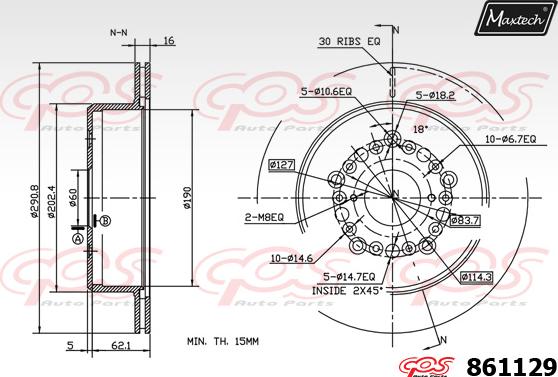 Maxtech 871528 - Brake Disc www.autospares.lv