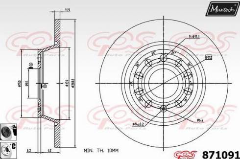 Maxtech 871091.6060 - Тормозной диск www.autospares.lv