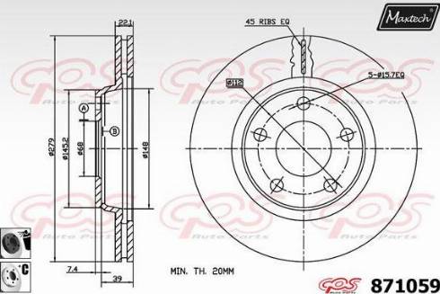 Maxtech 871059.6060 - Brake Disc www.autospares.lv