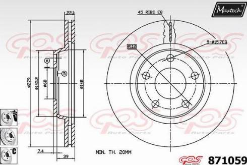 Maxtech 871059.6880 - Brake Disc www.autospares.lv