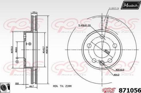 Maxtech 871056.0060 - Bremžu diski autospares.lv