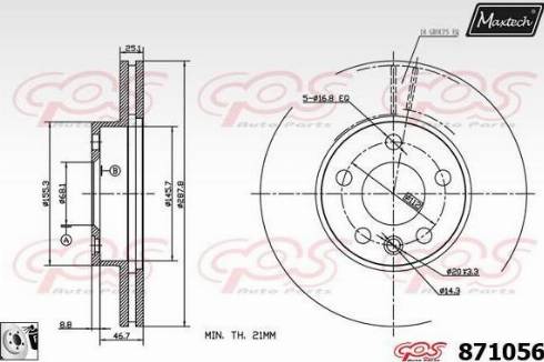 Maxtech 871056.0080 - Bremžu diski autospares.lv