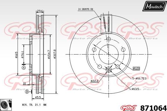 Maxtech 871056 - Тормозной диск www.autospares.lv