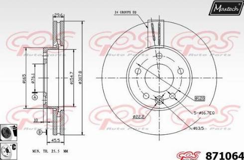 Maxtech 871064.6060 - Brake Disc www.autospares.lv