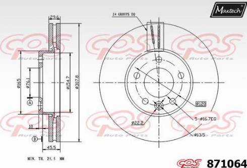 Maxtech 871064.0000 - Brake Disc www.autospares.lv