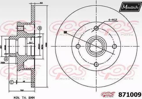 Maxtech 871009.0000 - Bremžu diski autospares.lv