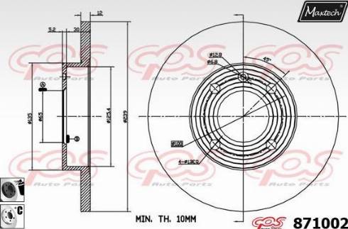 Maxtech 871002.6060 - Тормозной диск www.autospares.lv