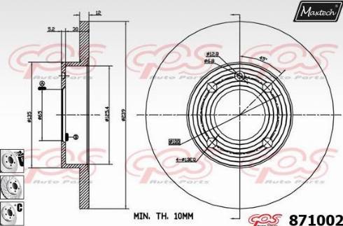 Maxtech 871002.6880 - Тормозной диск www.autospares.lv