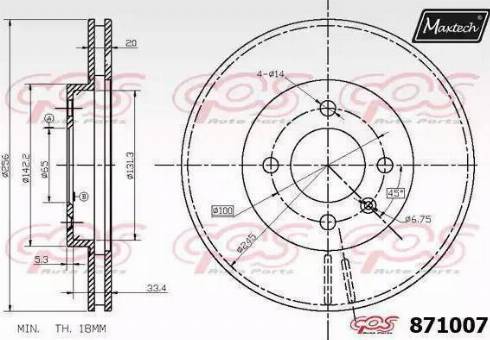 Maxtech 871007.6060 - Bremžu diski www.autospares.lv