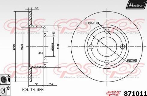 Maxtech 871011.6060 - Bremžu diski www.autospares.lv