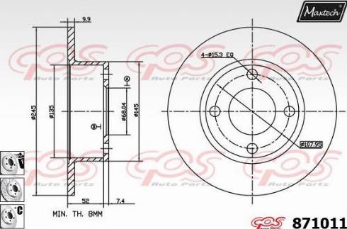 Maxtech 871011.6880 - Bremžu diski www.autospares.lv