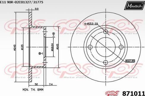 Maxtech 871011.0000 - Bremžu diski www.autospares.lv