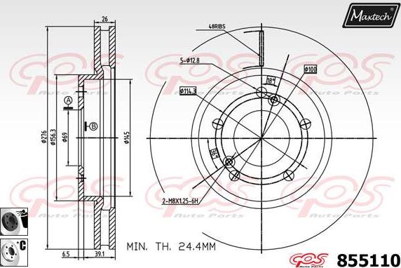 Maxtech 871011 - Bremžu diski www.autospares.lv