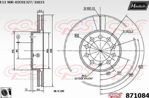 Maxtech 871084.0060 - Bremžu diski www.autospares.lv