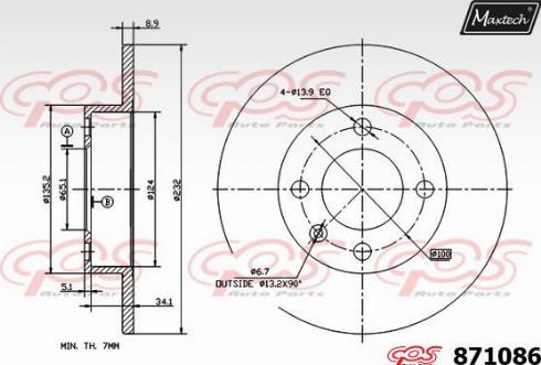 Maxtech 871086.0000 - Тормозной диск www.autospares.lv