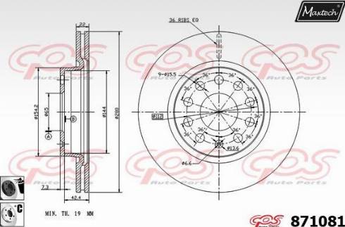 Maxtech 871081.6060 - Bremžu diski autospares.lv