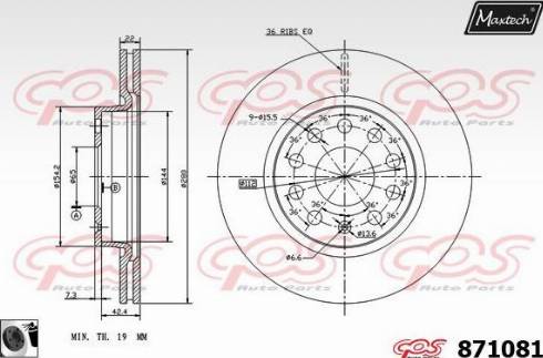 Maxtech 871081.0060 - Bremžu diski autospares.lv