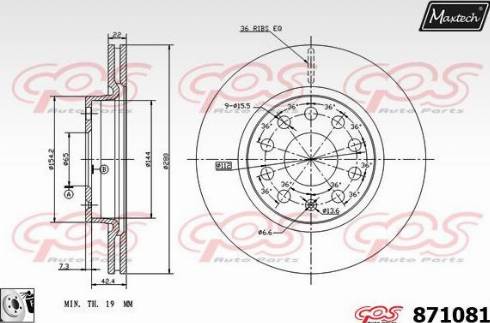 Maxtech 871081.0080 - Bremžu diski autospares.lv