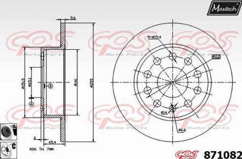 Maxtech 871082.6060 - Brake Disc www.autospares.lv