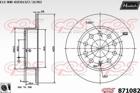 Maxtech 871082.0060 - Brake Disc www.autospares.lv