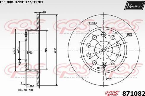 Maxtech 871082.0000 - Brake Disc www.autospares.lv