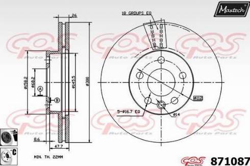 Maxtech 871087.6060 - Brake Disc www.autospares.lv