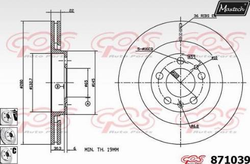 Maxtech 871039.6880 - Bremžu diski www.autospares.lv