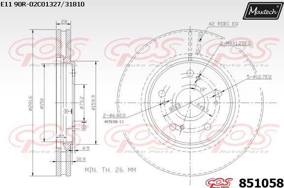 Maxtech 871039 - Bremžu diski autospares.lv