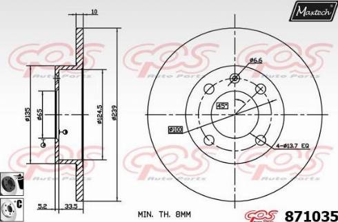 Maxtech 871035.6060 - Brake Disc www.autospares.lv