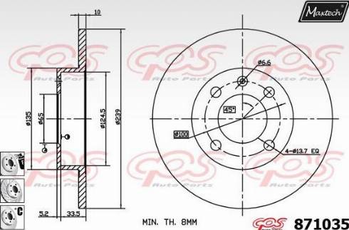 Maxtech 871035.6880 - Brake Disc www.autospares.lv