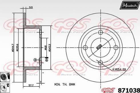 Maxtech 871038.6060 - Bremžu diski www.autospares.lv