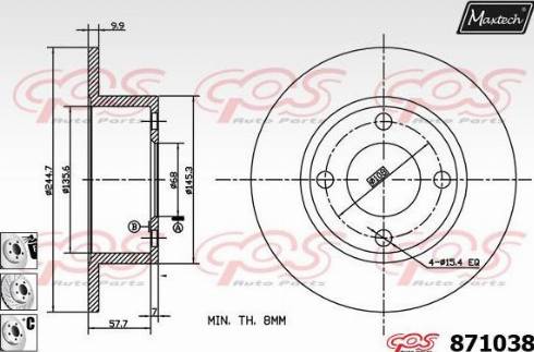 Maxtech 871038.6880 - Bremžu diski www.autospares.lv