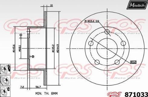 Maxtech 871033.6880 - Bremžu diski www.autospares.lv