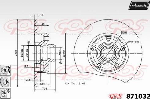 Maxtech 871032.6880 - Bremžu diski autospares.lv