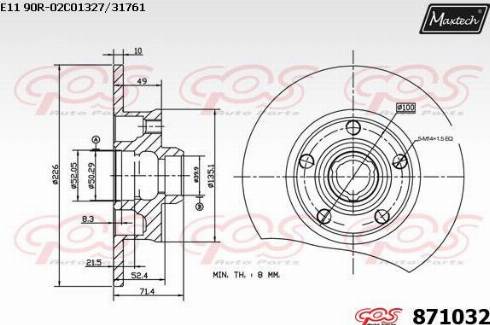 Maxtech 871032.0000 - Bremžu diski autospares.lv