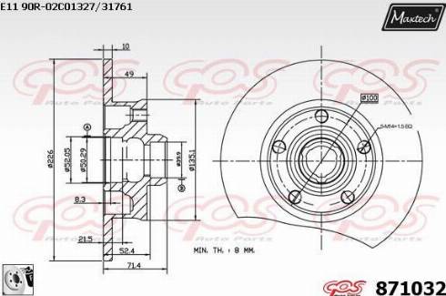 Maxtech 871032.0080 - Bremžu diski autospares.lv