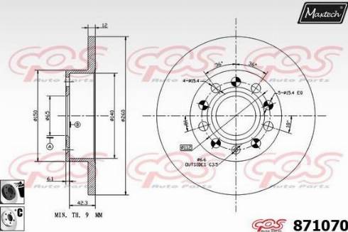 Maxtech 871070.6060 - Bremžu diski autospares.lv