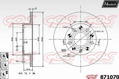 Maxtech 871070.6980 - Bremžu diski autospares.lv