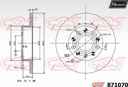 Maxtech 871070.0000 - Bremžu diski autospares.lv