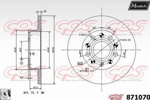 Maxtech 871070.0080 - Bremžu diski autospares.lv