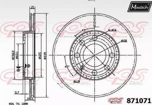 Maxtech 871071.0000 - Bremžu diski autospares.lv