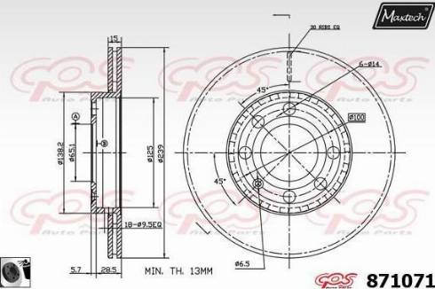 Maxtech 871071.0060 - Bremžu diski autospares.lv