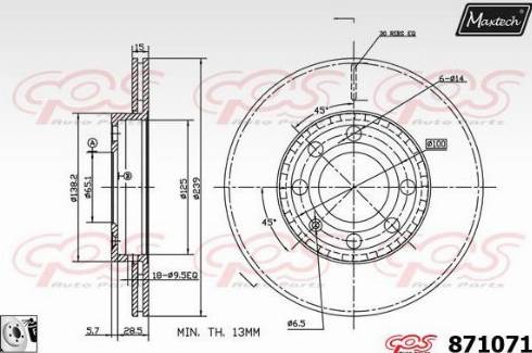 Maxtech 871071.0080 - Bremžu diski autospares.lv